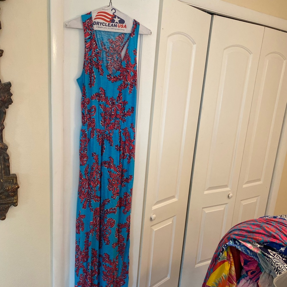 Lilly Pulitzer long maxi dress in cotton, seize medium, worn once